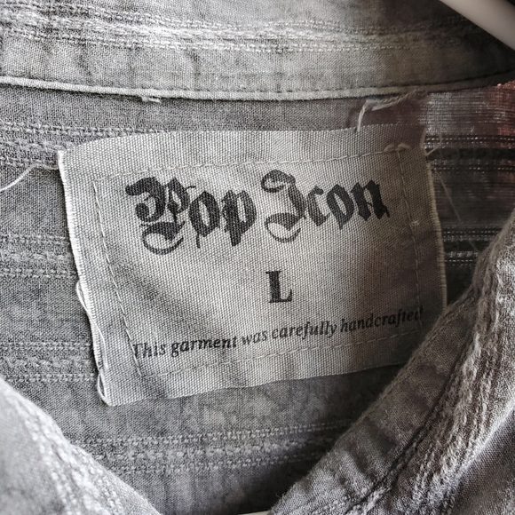 Pop Icon Pearl Snap Shirt Mens Size Large - Picture 3 of 7